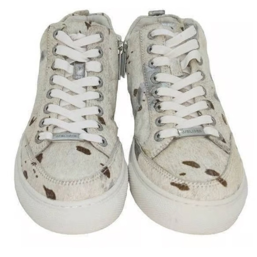 J/SLIDES Cream and Brown Fur Sneakers